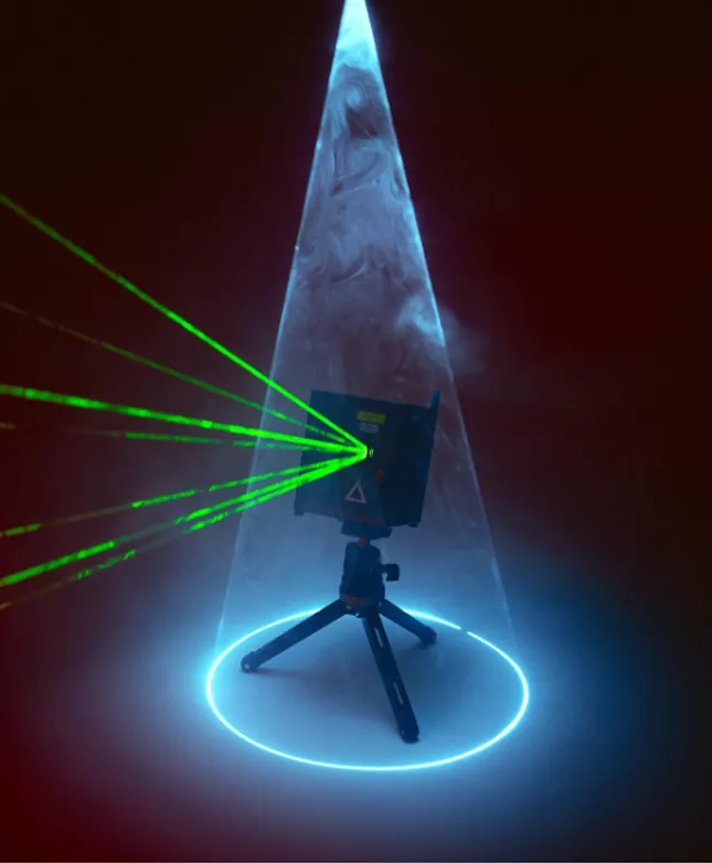 Laser light stage using lights from a lasercube lasershow projector