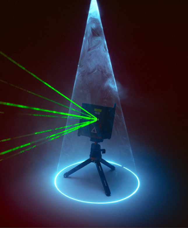 laser3 Laser light stage using lights from a lasercube lasershow projector