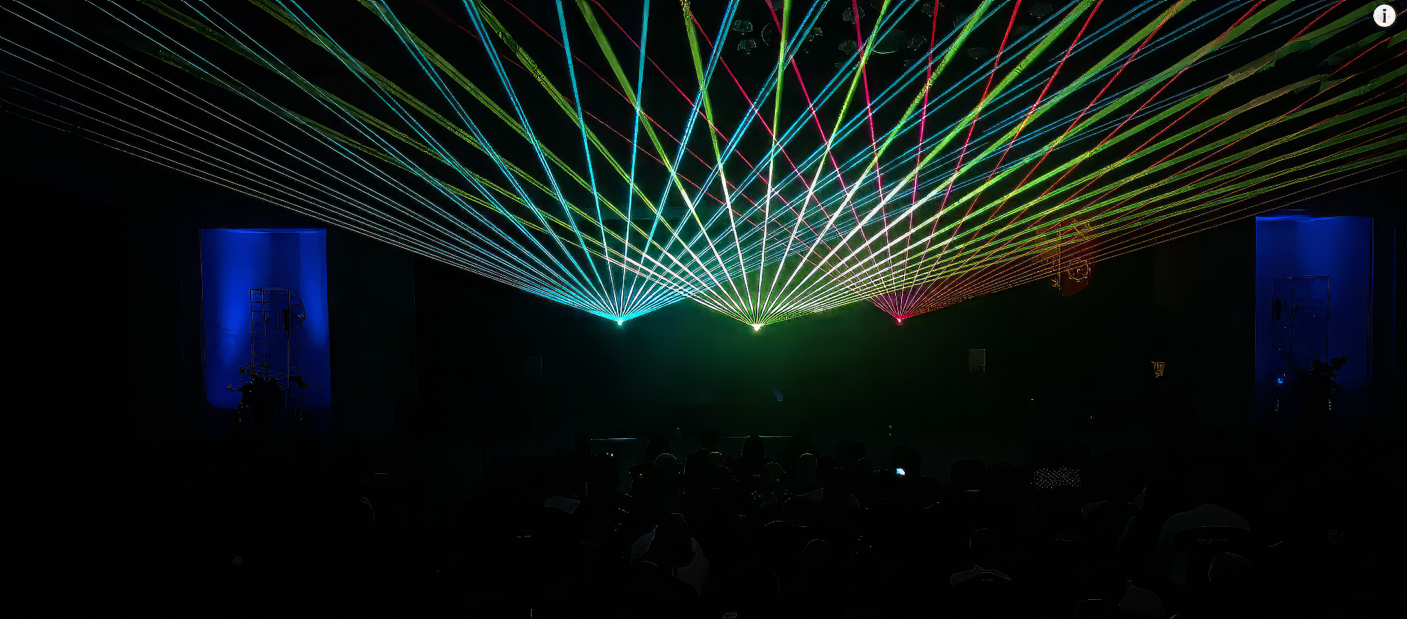 laseros Laser lights being projected at a concert by a LaserCube projector