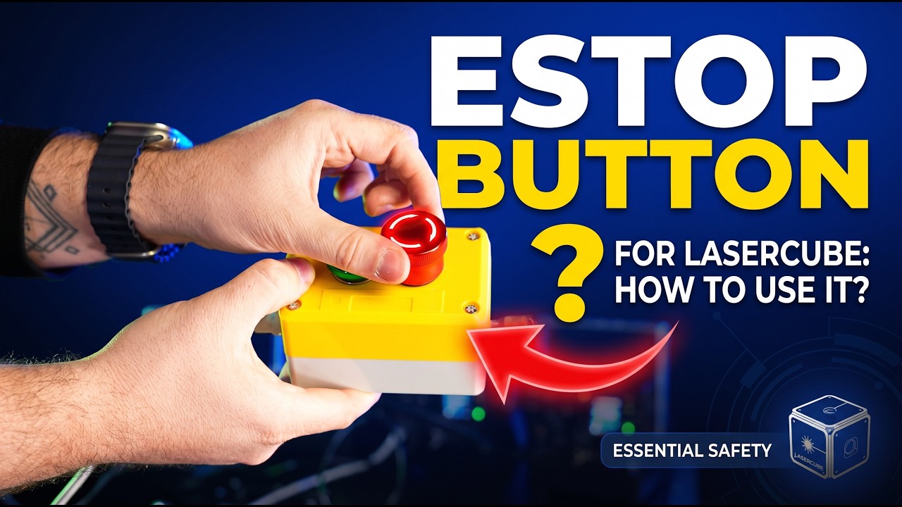 How to use LaserCube's Emergency stop button?